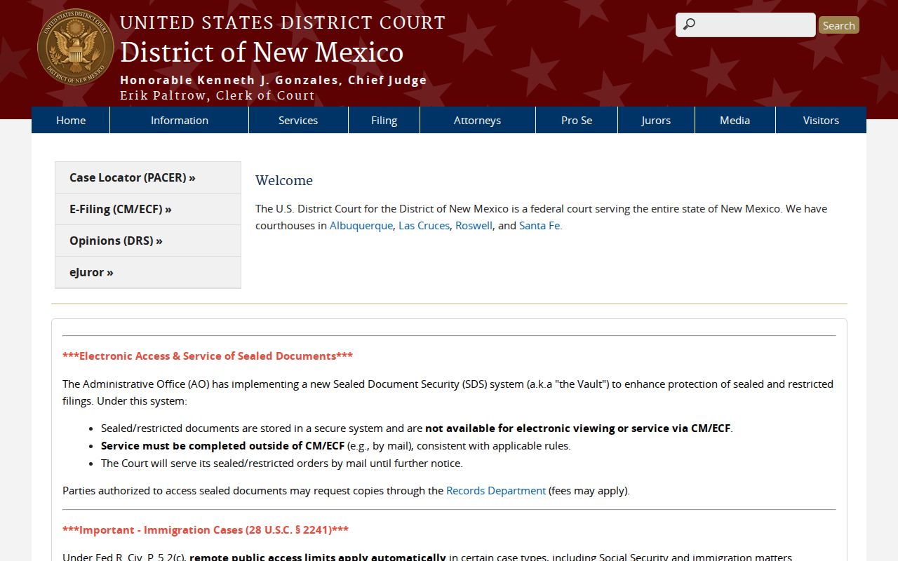 San Juan County court docket federal District of New Mexico court page