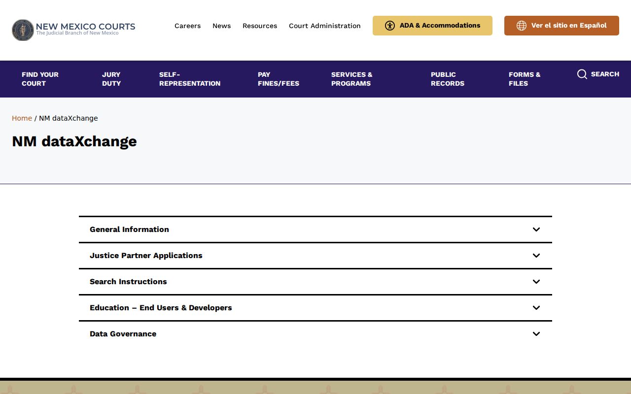 San Juan County court docket New Mexico DataXchange information page