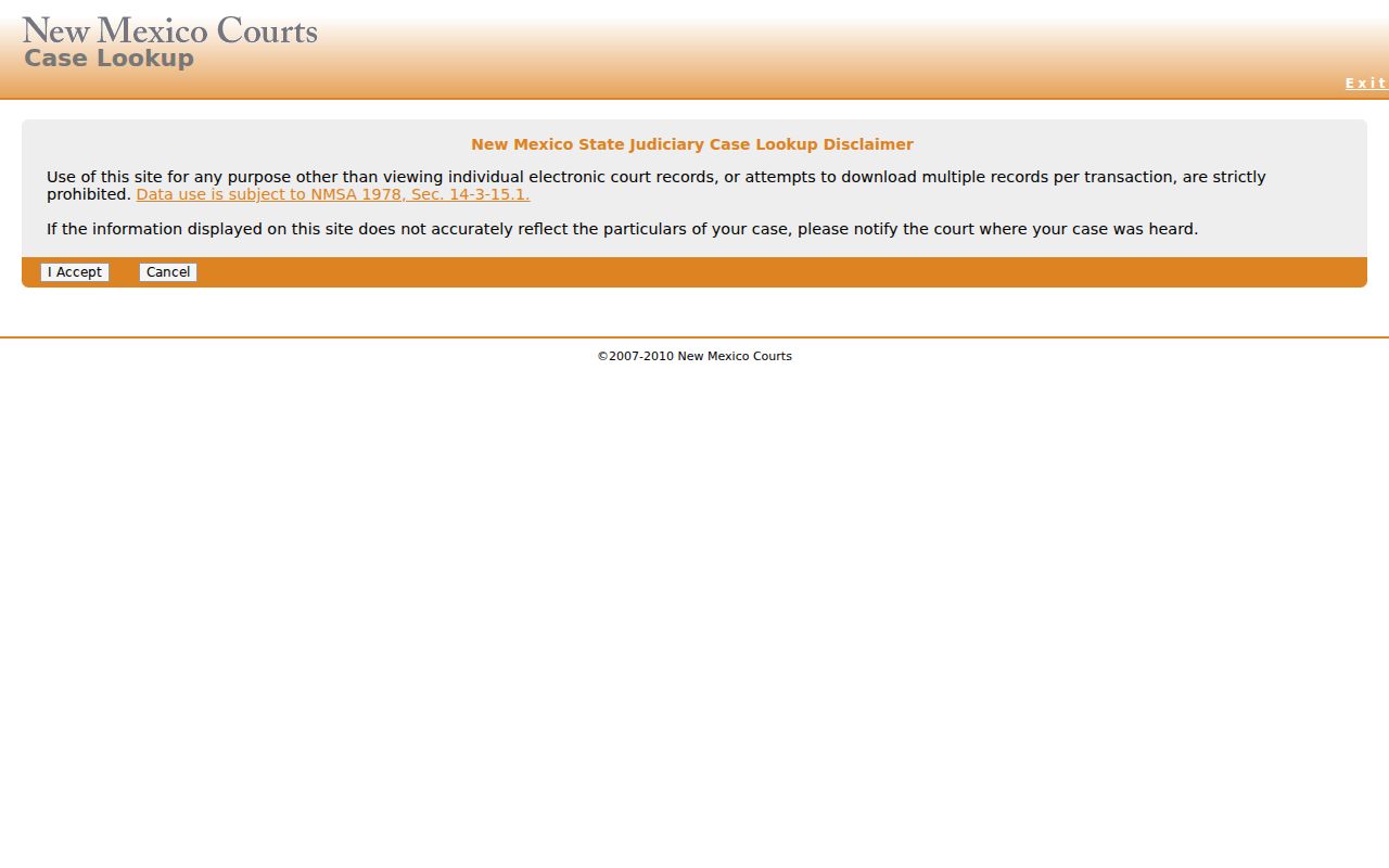 Kirtland court docket lookup through New Mexico Case Lookup