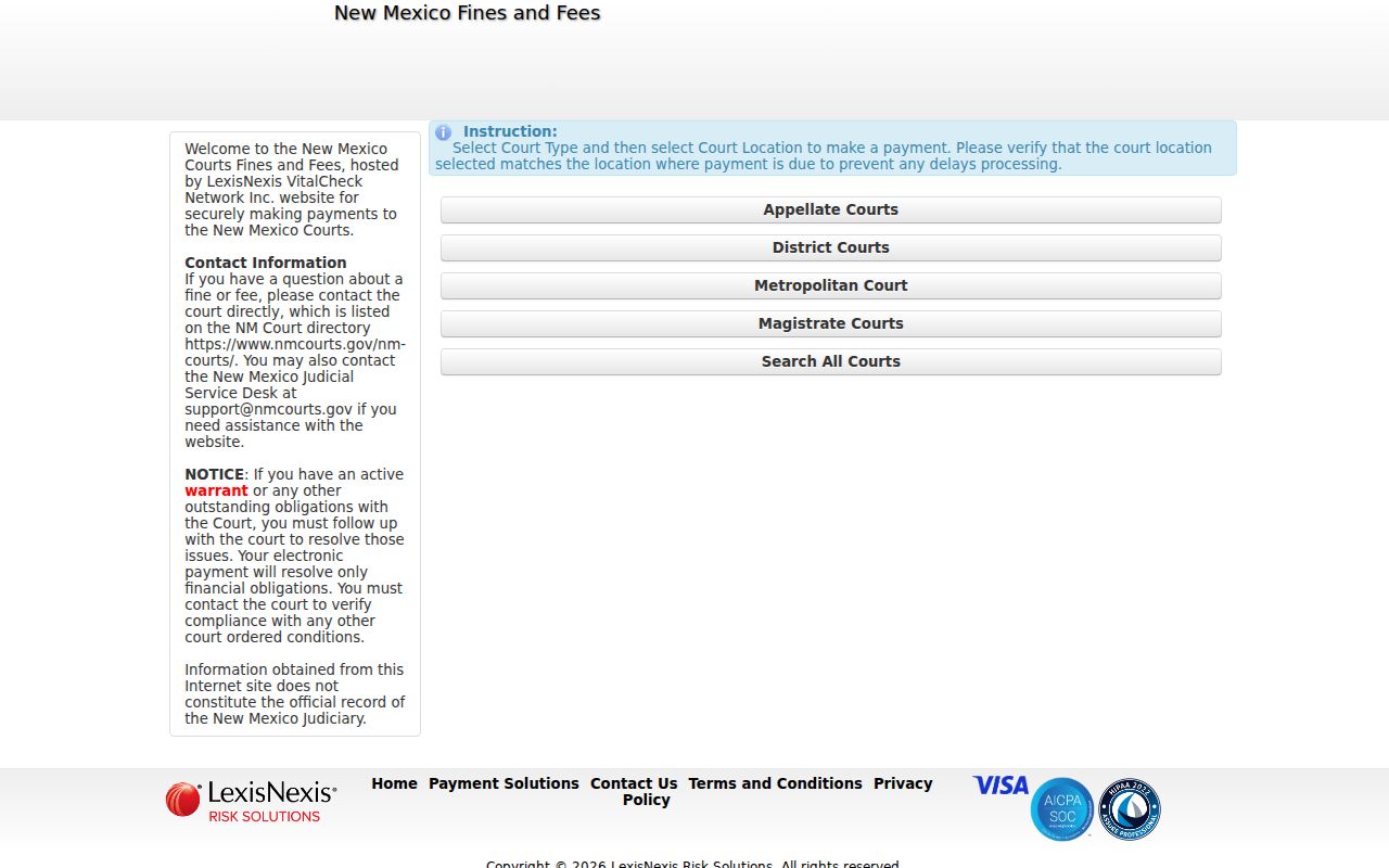 San Juan County traffic court state payment portal court selector